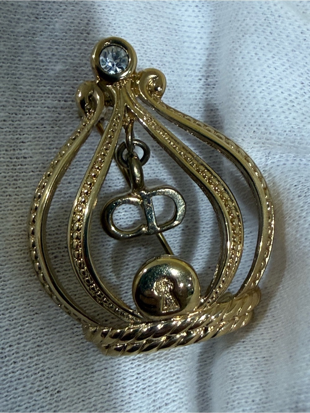 Authentic vintage Christian Dior Cage "Crown" brooch - Picture 6 of 14
